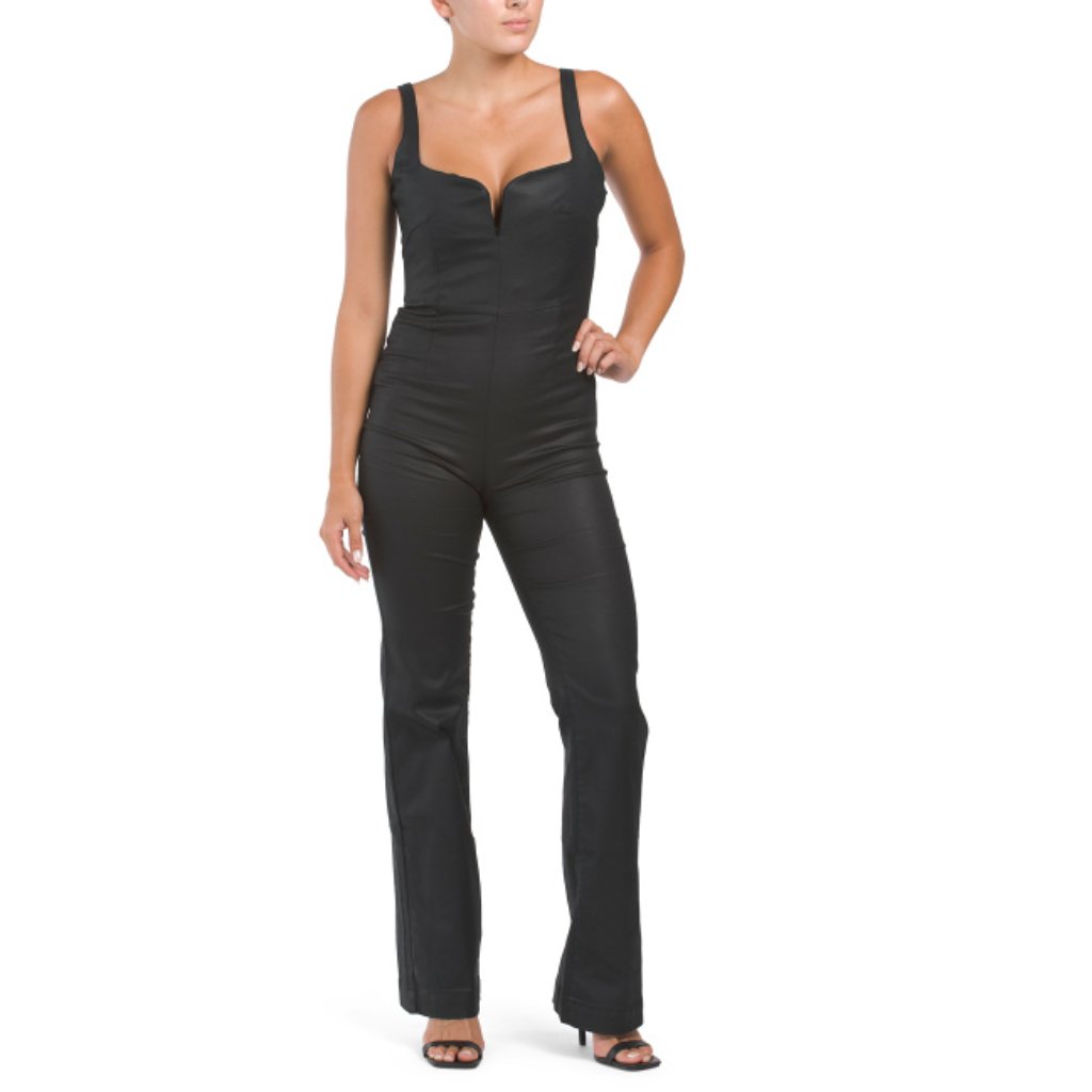 7 For All Mankind Black Coated Jumpsuit